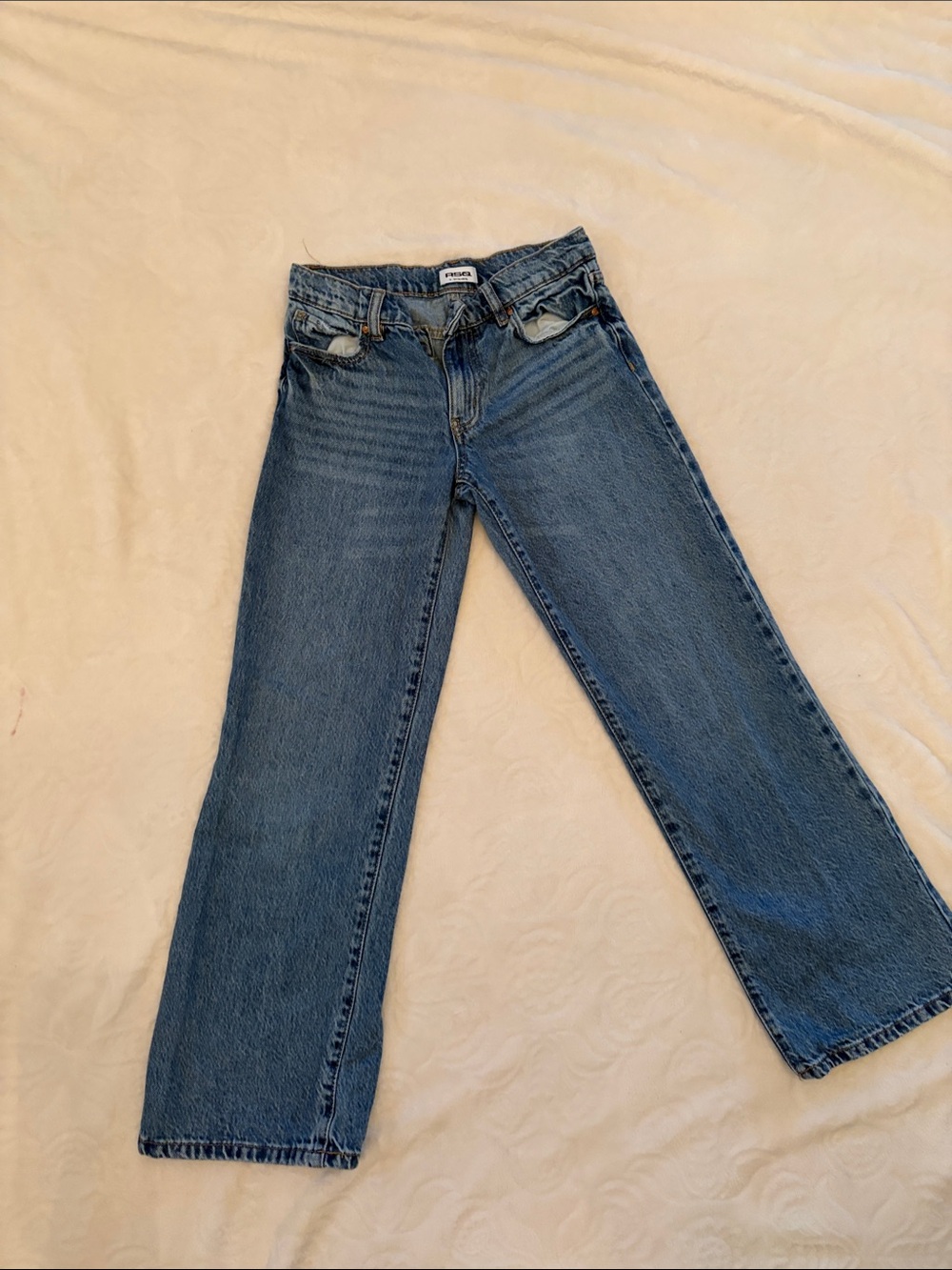 RSQ Women's Blue Flare Wide-Leg Jeans